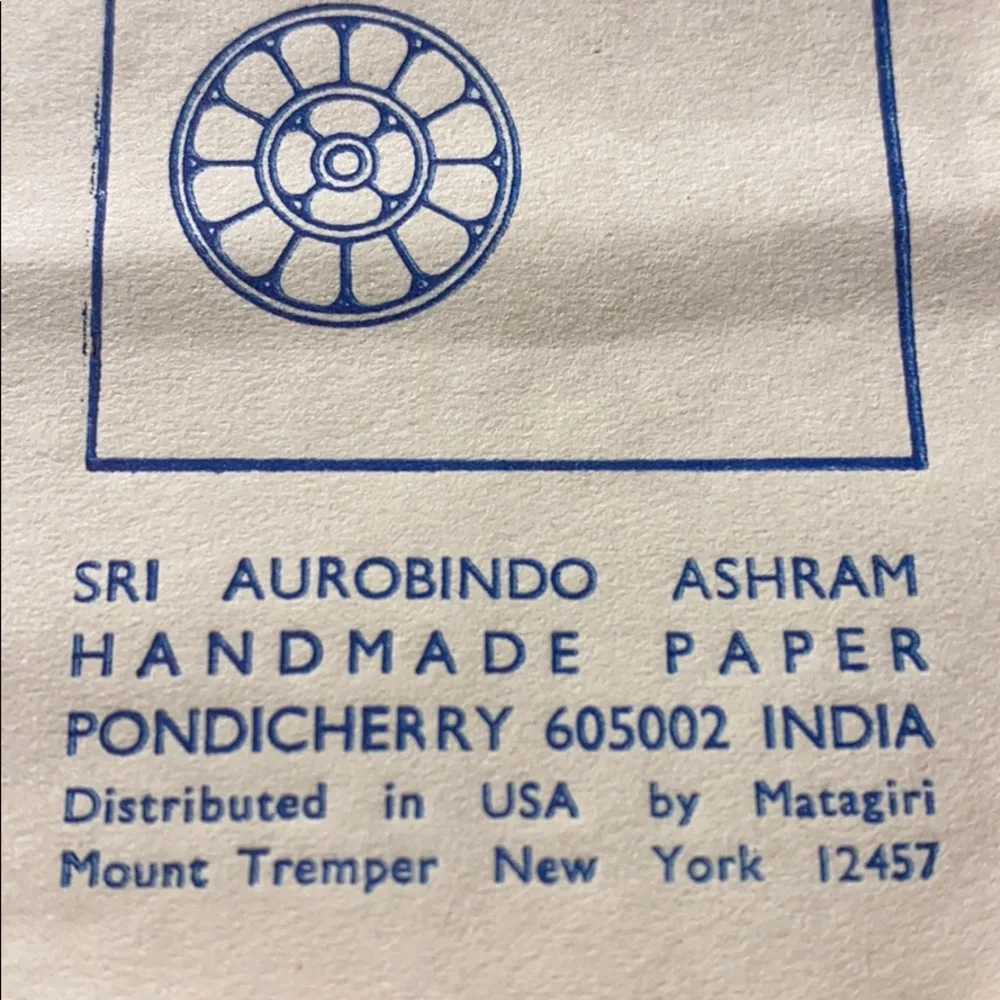~Sri Aurobindo Ashram~ ONE Handmade Paper Booklet